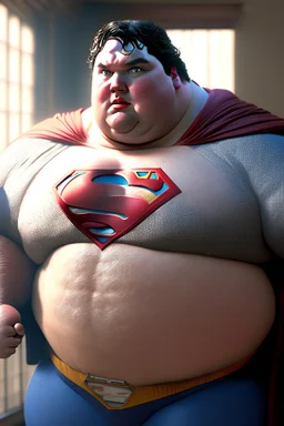 fat superman, ultra realistic, 4k, ultra detail