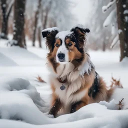 dog in the snow