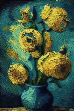 Bunga anggrek van gogh style