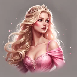 beauty princess Aurora in a pink dress with blonde hair on a white background, Trending on Artstation, {creative commons}, fanart, AIart, {Woolitize}, by Charlie Bowater, Illustration, Color Grading, Filmic, Nikon D750, Brenizer Method, Side-View, Perspective, Depth of Field, Field of View, F/2.8, Lens Flare, Tonal Colors, 8K, Full-HD, ProPhoto