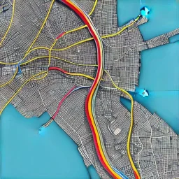 colored pins positioned throughout a map, roads and highways, desaturated colored map, highly detailed, intricate design, smooth, realistic render, Artstation, smooth, sharp focus, illustration, artgerm