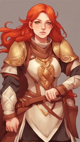 Teenaged Female Red haired kitsune paladin/bard