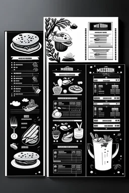 restaurant menu vector white and black