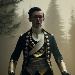 Full body, 3d render, asa butterfield, 1800's men style, 1800's men hair style, 1800's men clothes style, hyper realistic, octane render, unreal engine 5, 8k, palace background, uhd