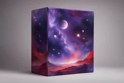 beautiful paintings of purple space on red rectangular box