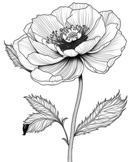 real massive only Anemone flower, coloring page, no leaves, full body (((((white background))))), only use an outline., real style, line art, white color, clean line art, white background, Sketch style