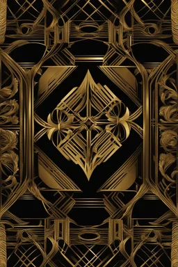 gold art deco delicately designed border on a black background