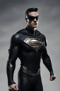 kryptonian, all black suit, flying