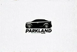 Simplified abstract logo representing services of automobile repairs and tire changes and oil/filter changes, includes text "PARKLAND" with a second line of text "REPAIR", black on white