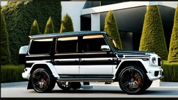 A (((G-Wagon bentley))) featuring a luxurious interior, advanced technologies, and a sleek body kit designed by MANSORY, exuding an air of sophistication and power
