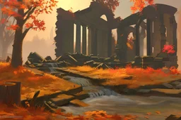 Autumn Bank in ruins