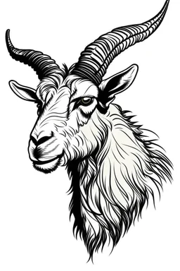 a goat 2d with horn