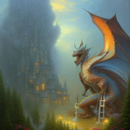 dragon kaiju, dnd fantasy by thomas kinkade mark keathley terry redlin