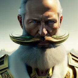 "MIddle aged white human male, with a trimmed but uneven beard, piercing green eyes with slick back hair head and shoulders portrait, 8k resolution concept art portrait by Greg Rutkowski, Artgerm, WLOP, Alphonse Mucha dynamic lighting hyperdetailed intricately detailed Splash art trending on Artstation triadic colors Unreal Engine 5 volumetric lighting Splash art fantasy"