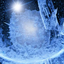 celestial, reflection, ice crystals, snow, icicles