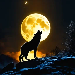 wolf howling at the moon