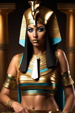 full body Cleopatra, pharaoh makeup, full body shot, written by Orcinus Orca, Ultra detail face