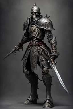 dark age armored skeleton knight with sword