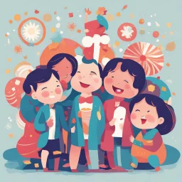 illustration of togetherness new year