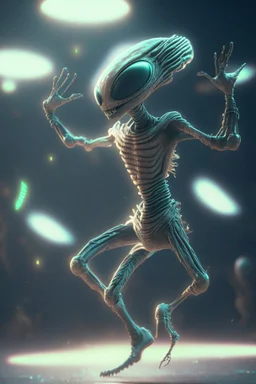 Dancing alien , artstation, HD, octane render, 8k resolution