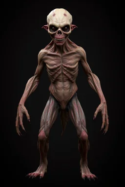 humanoid monster for a horror , silent hill style, creepy, 3d model, t-pose, full lenght