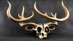 masterpiece, best quality, antlerstyle, reindeer, reindeer antlers, skull