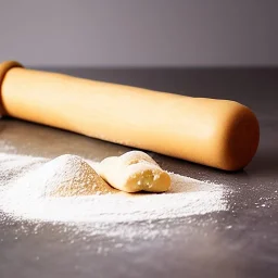 still life rolling pin flour dough pastry board