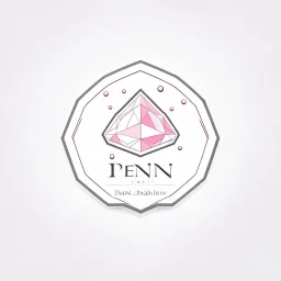 Create a logo for Deniz, a boutique of diamond-inspired dresses, Baby Pink