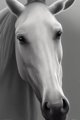 full Closeup portrait of a lipizzaner horse, smooth soft skin, soft lighting, detailed face, concept art, digital painting, looking into camera, hyper realistic with fine details