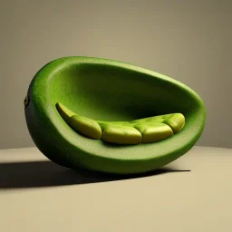 Couch in the shape of an avocado