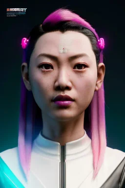 portrait, Asian cyborg woman, samurai warrior :: symmetry photography, cyberpunk style, pink hair, makeup, line eye, light iris, :: black samurai armor, japanese traditional pattern, wires and circuits, pink, white, black :: cinematic, Ultra realistic, dark scene, soft color, highly detailed, unreal engine 5, RTX, ultra detail, 3d, finely drawn, high definition.