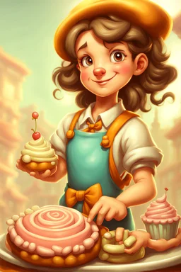 a cartoon character thirty years old confectioner , an ultrafine detailed painting by senior character artist, featured on polycount, sots art, artstation hd, 2d game art, behance hd