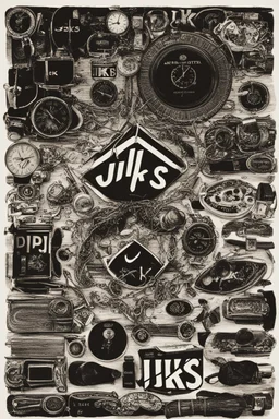 Black wristwatch containing the word jiks