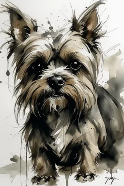 Yorkshire terrier in the style of Willem Haenraets, Yoji Shinkawa, Guy Denning, Florian Nicolle