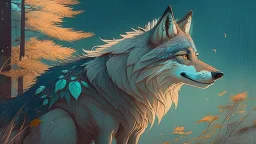 ghibli style, wolf