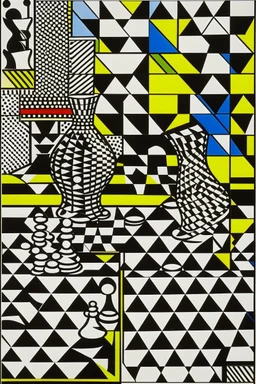 5d chess in the style of roy lichtenstein