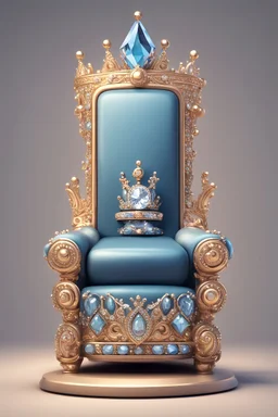 Mobile phone sitting on a throne In it wears a diamond-studded crown and looks forward cartoon style professional