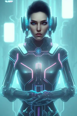 cyberpunk, head, women, portrai, tron