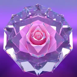 transparent multicolor crystal rose