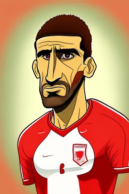 Hannibal Al-Mujabri Tunisian football player cartoon 2d