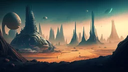 alien landscape and city