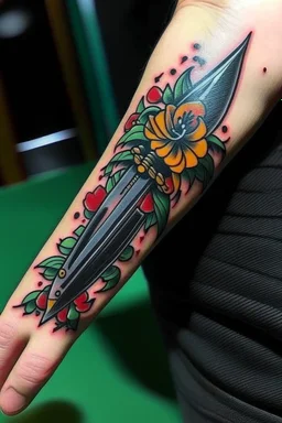 Small Knife Traditional style tattoo