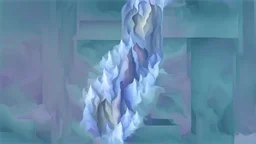 a tree trunk pillar ascends from bottom border to the top border. digital art
