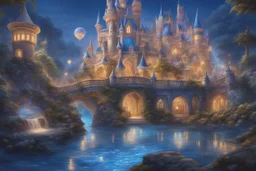 Fantasy world in Disney artstyle , blue and white colors, baby theme, Balon, intricate details, highly detailed, neon eyes, high details, detailed portrait, masterpiece,ultra detailed, ultra quality