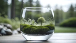 nature back ground in glass
