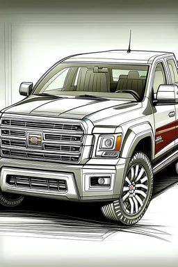 GMC Sierra cars, drawing form