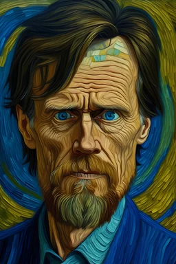 Jim Carrey portrait painted by van gogh