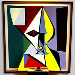 picasso turning on a lamp cubist style