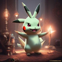 Mystery pokemon,Ambiance dramatique, hyperrealisme, 8k, high quality, lot of details, portrait,