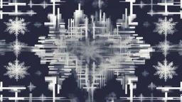 digital glitch pattern snowflake geometric abstraction